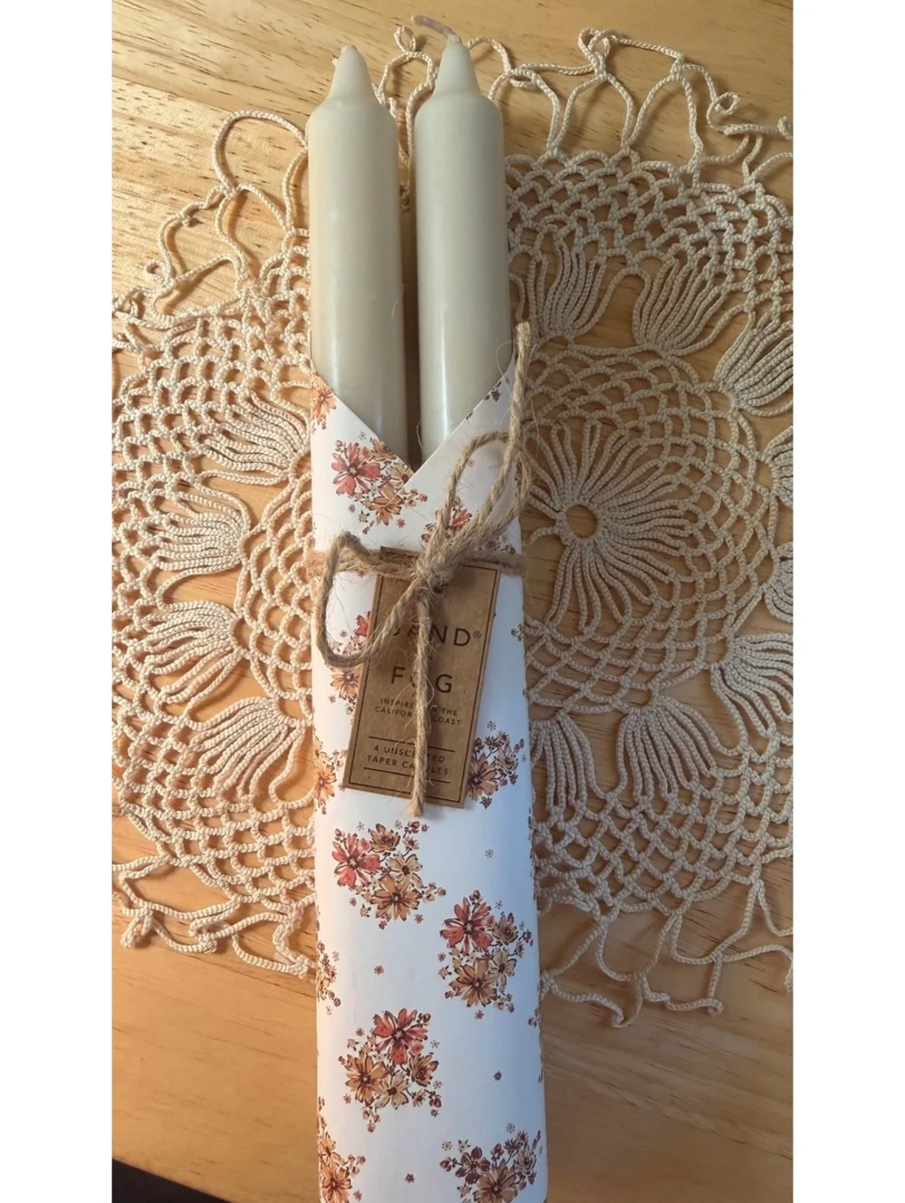 Mikasa Home Accents Blue Floral Ceramic Candle Holders with Tapered Candles